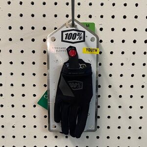 100% MX Youth Black Gloves
